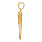 14k Solid Diamond-cut Italian Horn Charm
