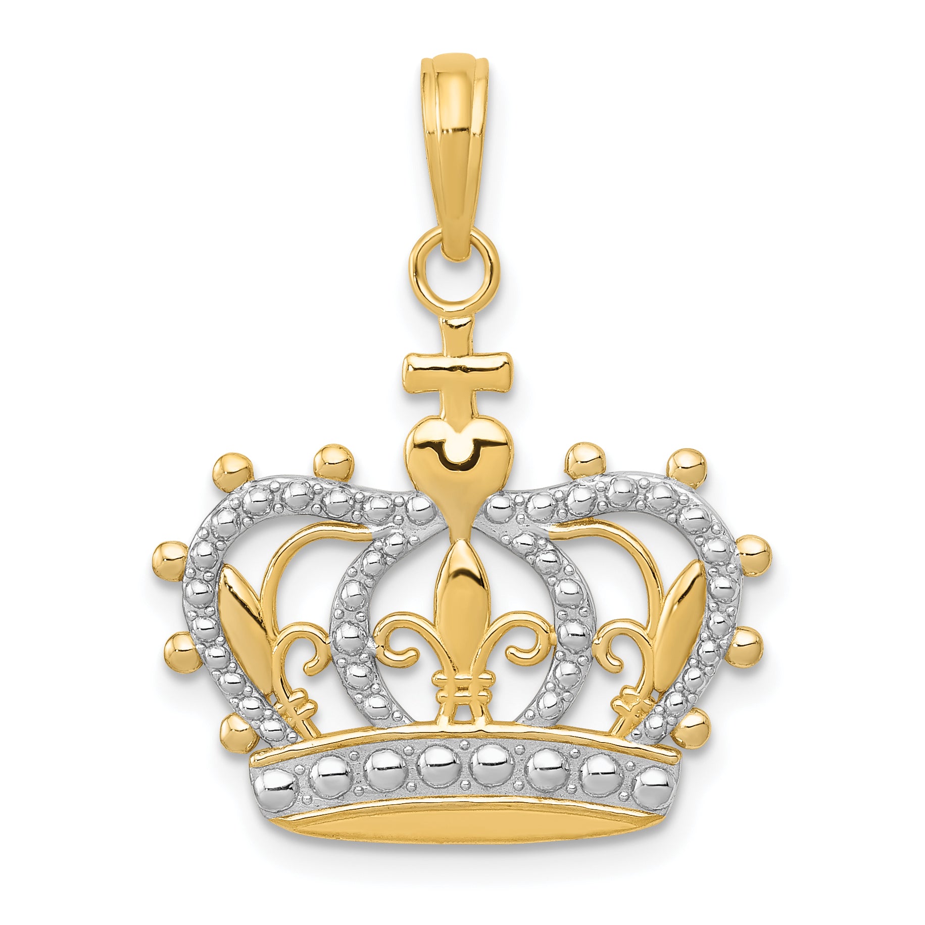 14K Rhodium Crown Pendant Main image