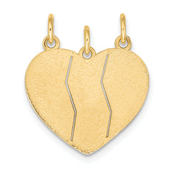 14K Gold Big Sis-Sis-Lil Sis Break-Apart Charm  Solid, Casted, Flat Back