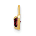 14K Yellow Gold January Birthstone Heart Charm with Synthetic Red Gem