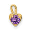 14ky February Synthetic Birthstone Heart Charm