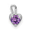 14k White Gold February Synthetic Birthstone Heart Charm