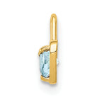 14K Yellow Gold Heart Charm with March Synthetic Birthstone  Elegant and Gift-Ready