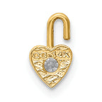 14ky April Synthetic Birthstone Heart Charm