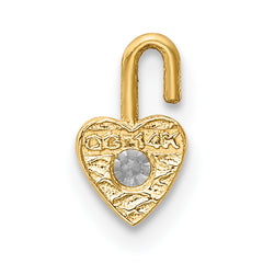 14ky April Synthetic Birthstone Heart Charm