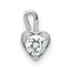 14k White Gold April Synthetic Birthstone Heart Charm