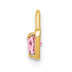 14K Gold October Pink Synthetic Birthstone Heart Charm  Elegant and Gift Ready