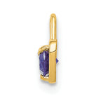 14K Yellow Gold June Birthstone Heart Charm with Synthetic Purple Stone