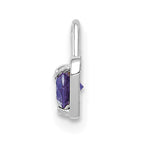 14K White Gold June Birthstone Heart Charm with Purple Stone