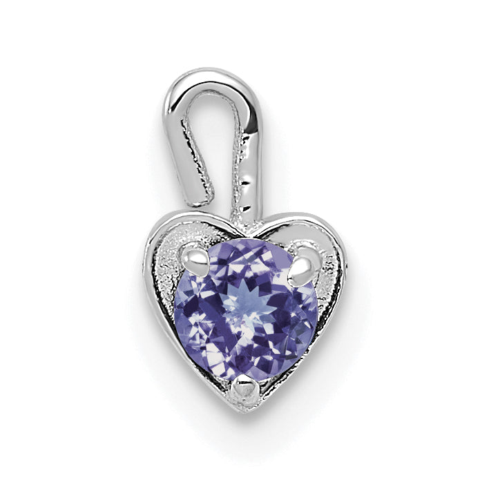 14k White Gold June Synthetic Birthstone Heart Charm Main image