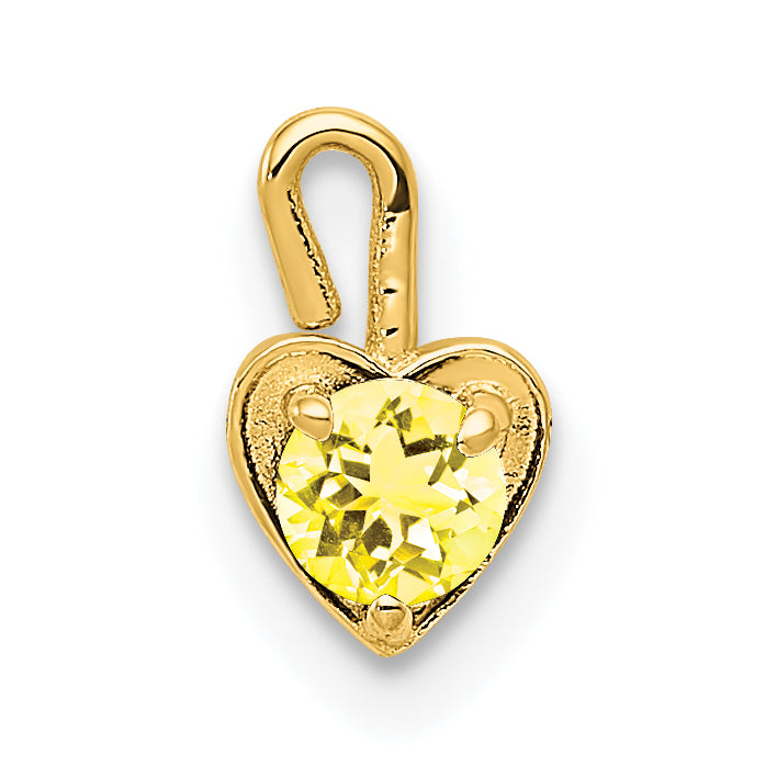 14ky November Synthetic Birthstone Heart Charm