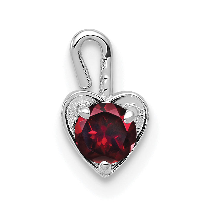 14k White Gold July Synthetic Birthstone Heart Charm Main image