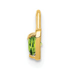 14K Gold August Birthstone Heart Charm with Synthetic Peridot Stone
