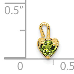 14Ky August Synthetic Birthstone Heart Charm