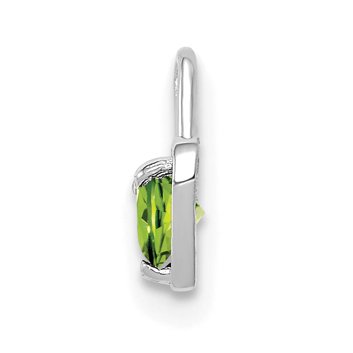 14K White Gold Heart Charm with August Synthetic Birthstone