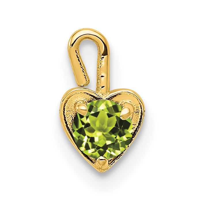 14ky August Synthetic Birthstone Heart Charm