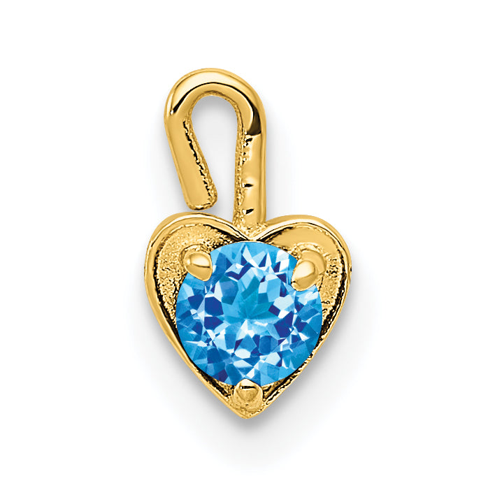 14ky December Synthetic Birthstone Heart Charm Main image
