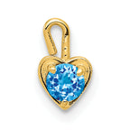 14ky December Synthetic Birthstone Heart Charm