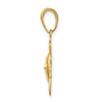 14K Gold Polished Sun Charm for Men  Small, Solid, Elegant Design