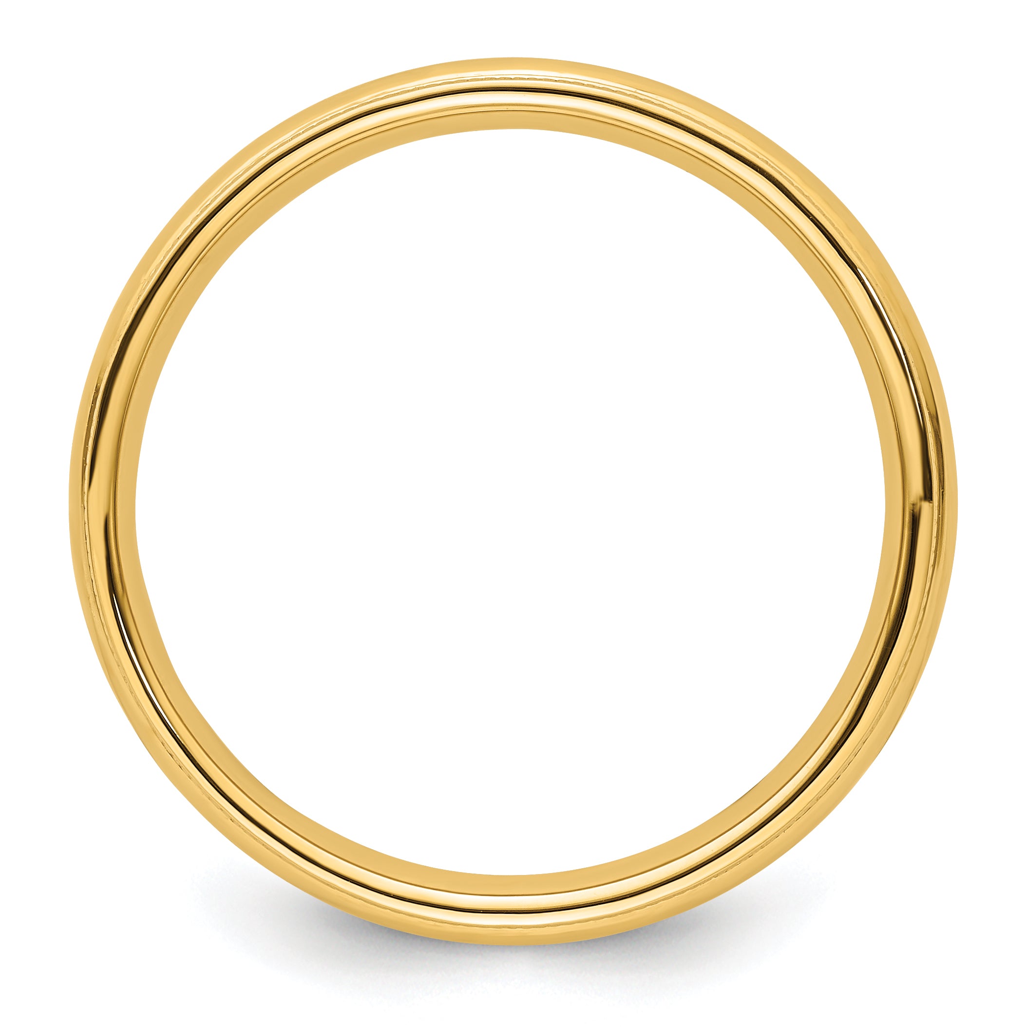 14k Yellow Gold 4mm Milgrain Half Round Comfort Fit Wedding Band Size 4 - 4