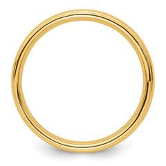 14k Yellow Gold 4mm Milgrain Half Round Comfort Fit Wedding Band Size 4 - 4
