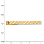 14K Gold Men's Polished Textured Tie Bar Elegant Design