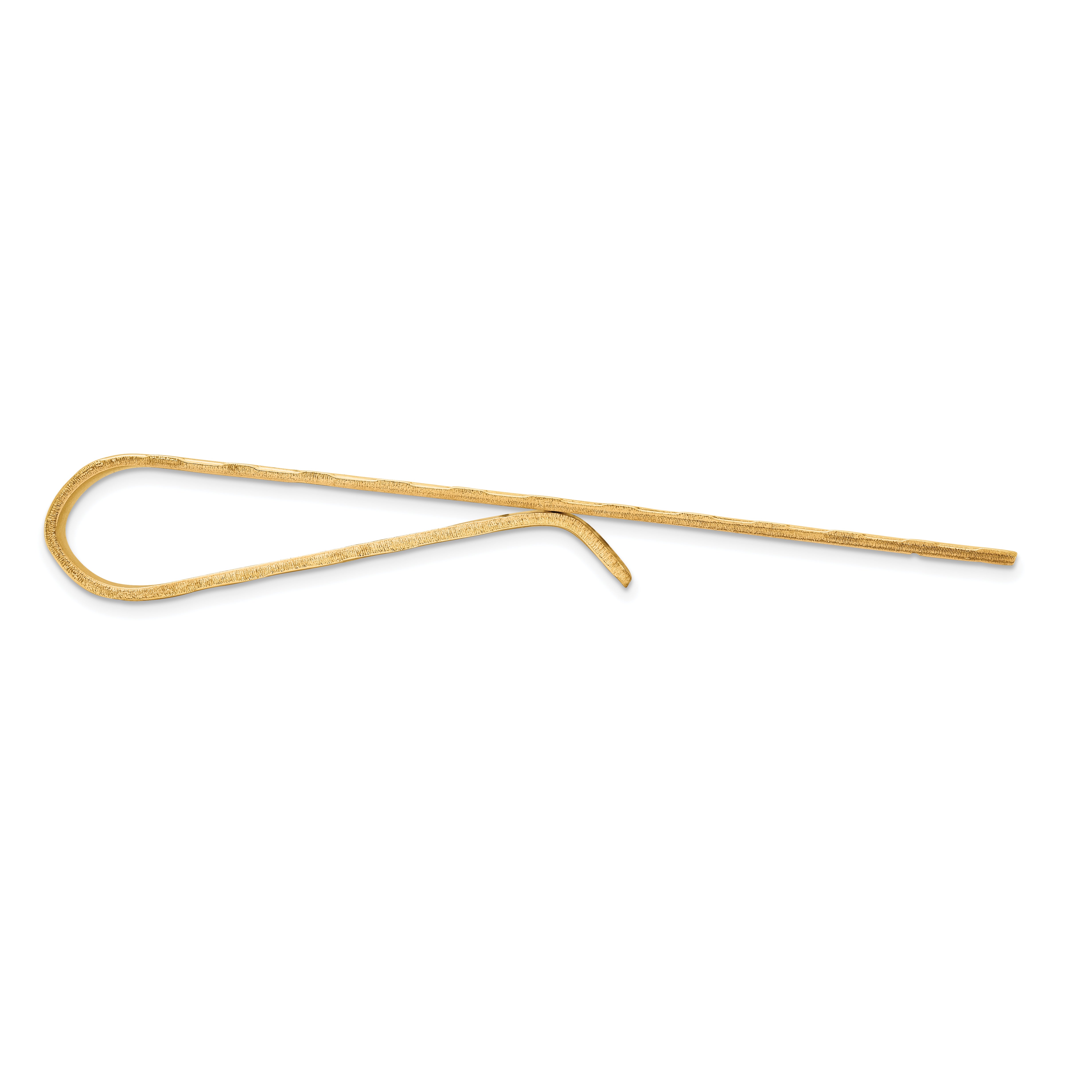 14K Gold Men's Textured Tie Bar with Polished Finish