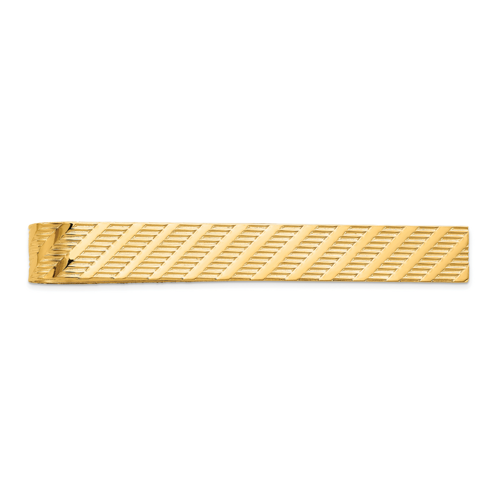 14k Textured Tie Bar