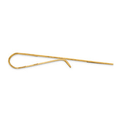 14K Gold Men's Textured Tie Bar with Polished Finish