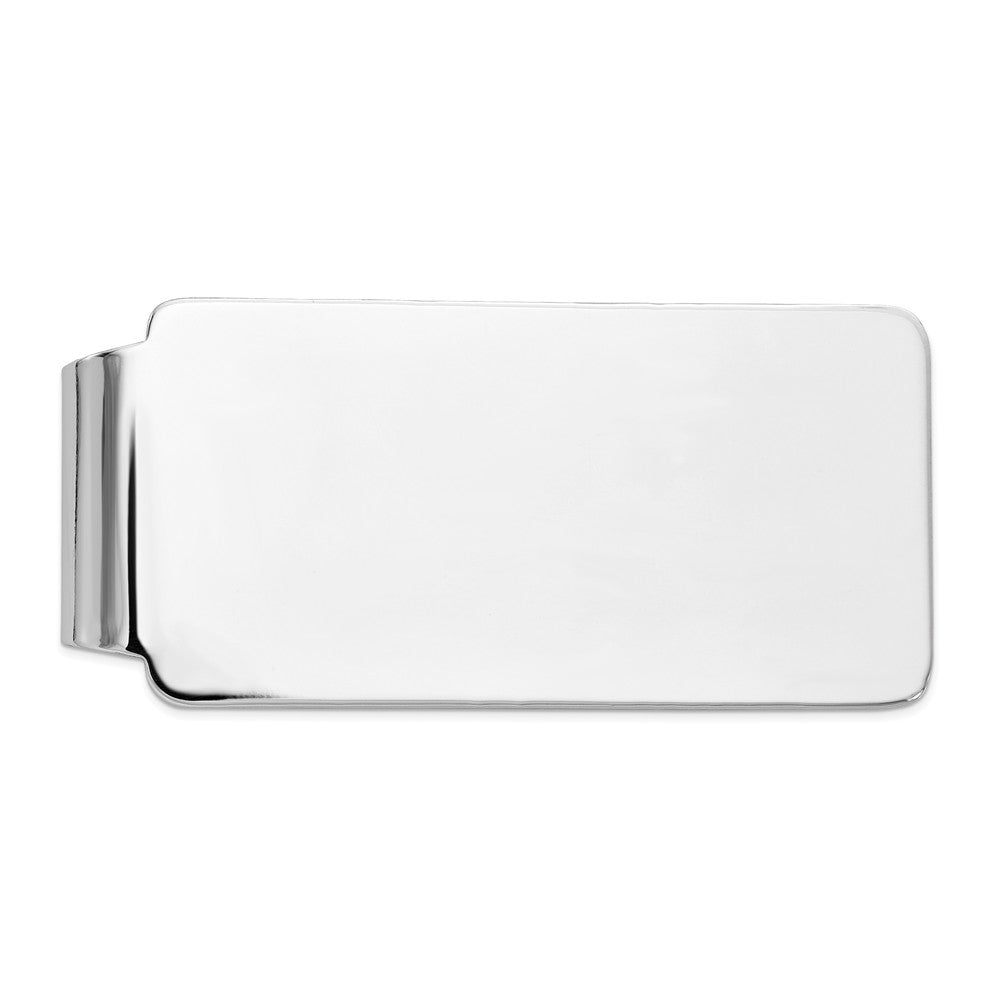 14K White Gold Men's Polished Money Clip with Rhodium Finish Engravable Main image