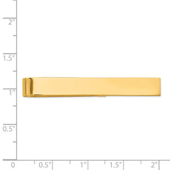14K Gold Men's Polished Tie Bar Solid, Engravable Elegance