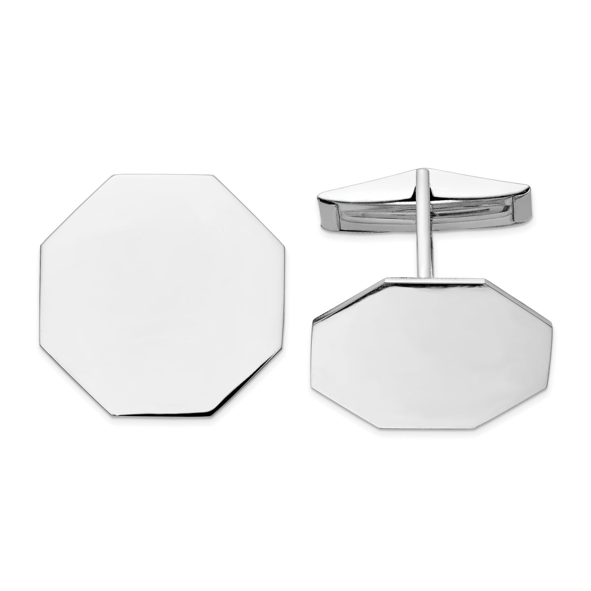 14K WG Men's Octagonal Cuff Links
