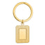 14K Gold Polished Textured Rectangle Key Ring Unisex Engravable