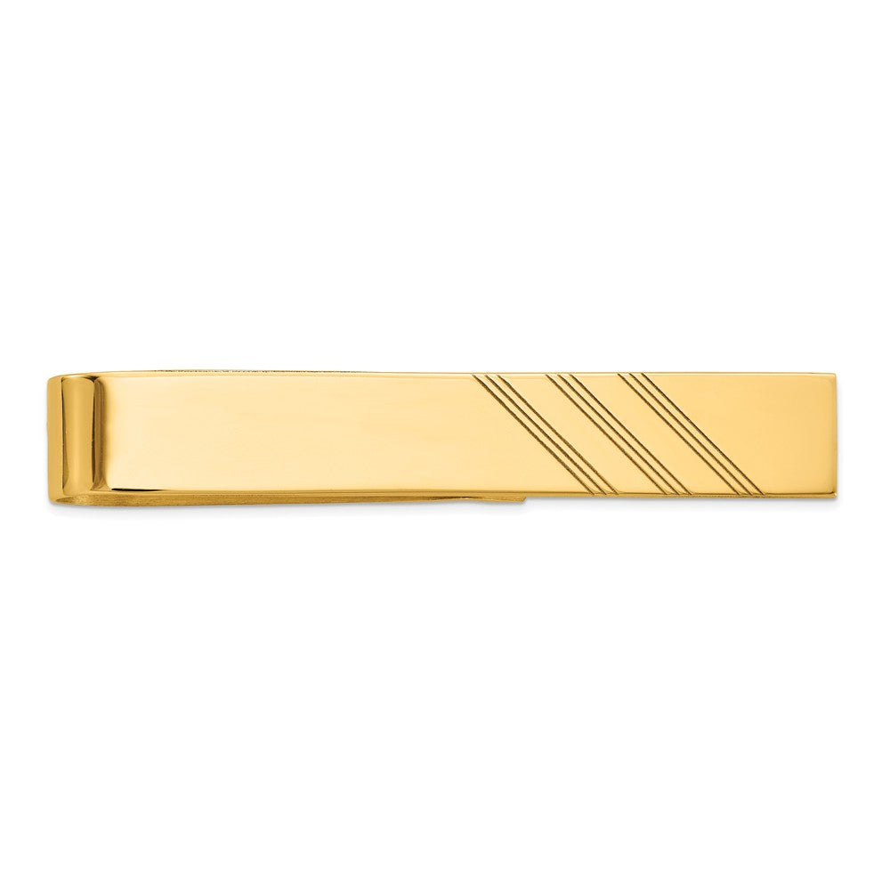 14K Gold Men's Engravable Polished Tie Bar by Sophia Jewelers Main image