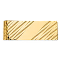 14K Men's Grooved Polished Money Clip