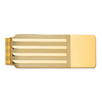 Sophia Jewelers 14K Gold Polished Grooved Men's Engravable Money Clip