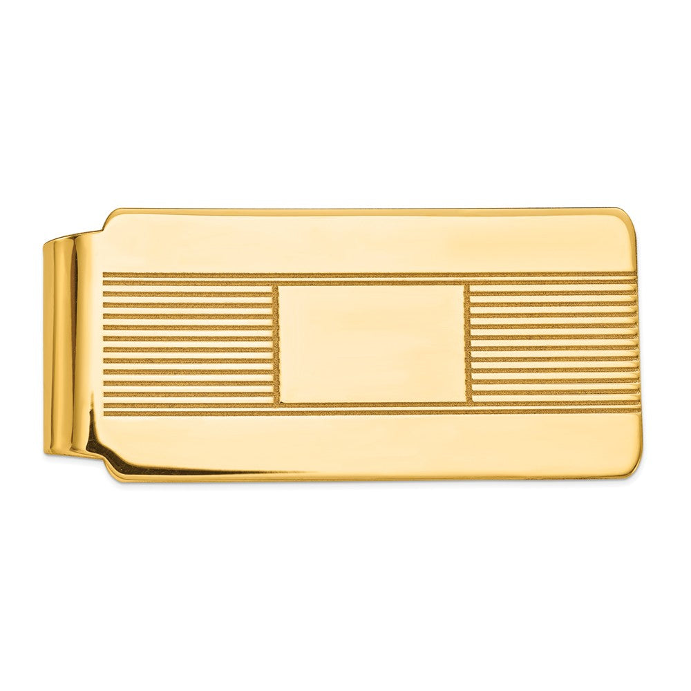 14K Gold Men's Engravable Polished Money Clip by Sophia Jewelers Main image