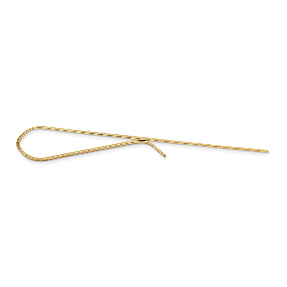 14K Gold Men's Engravable Grooved Tie Bar by Sophia Jewelers Secondary image