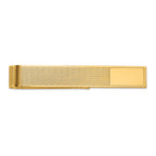 14K Gold Men's Engravable Grooved Tie Bar by Sophia Jewelers