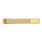 14K Gold Men's Engravable Grooved Tie Bar by Sophia Jewelers