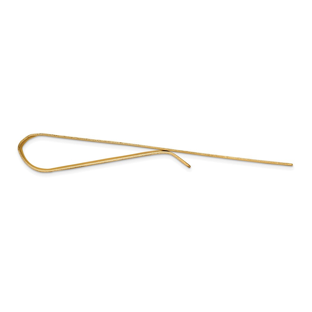 14K Gold Men's Polished Tie Bar with Engravable Elegant Design