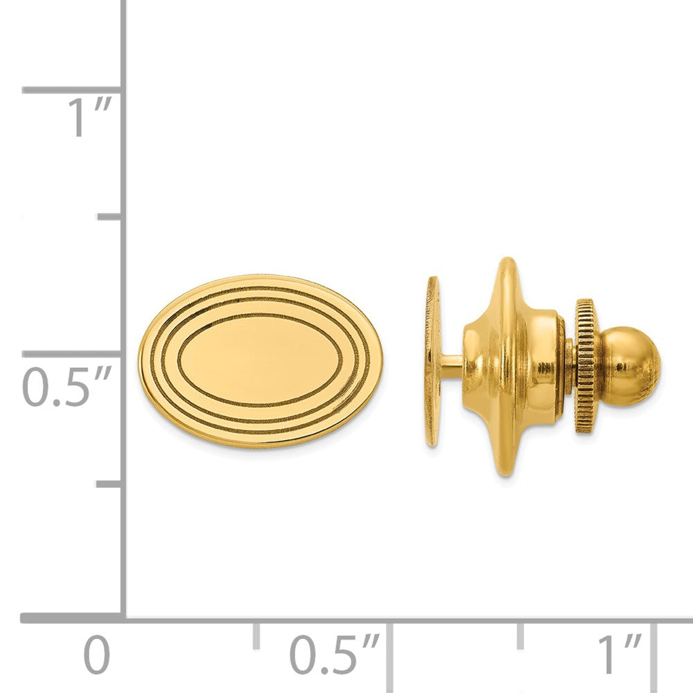 Sophia Jewelers 14K Gold Men's Engravable Tie Tac with Polished Oval Design Secondary image