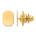 14K Gold Men's Engravable Octagon Tie Tac with Polished Finish