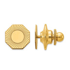 14K Gold Men's Polished Tie Tac with Grooved Design Engravable