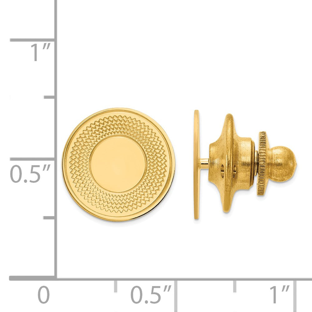 14K Gold Men's Engravable Tie Tac with Polished Finish Secondary image