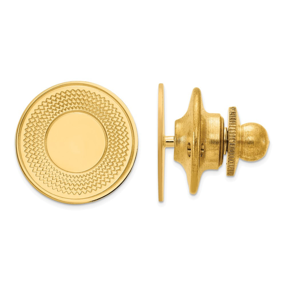 14K Gold Men's Engravable Tie Tac with Polished Finish Main image