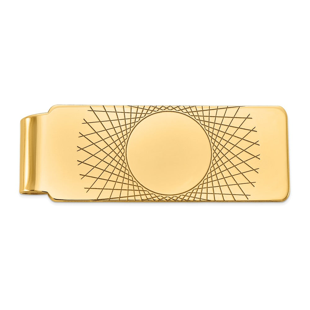 14K Men's Geometric Design Money Clip