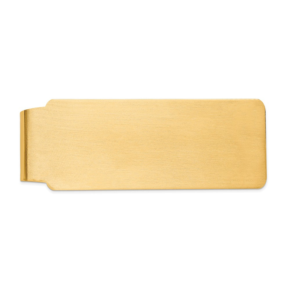 14K Gold Satin Finish Men's Engravable Money Clip Elegant Design Main image