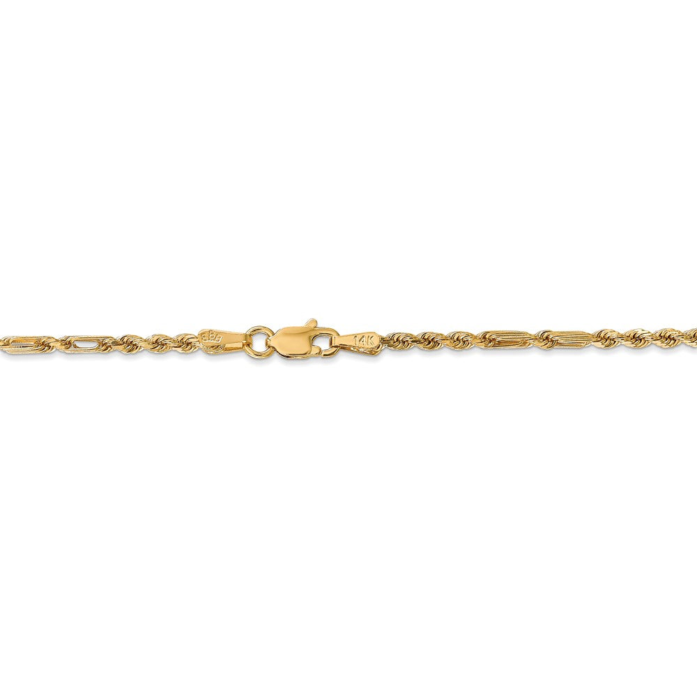 14K Gold Solid Milano Rope Necklace with Diamond-Cut Texture