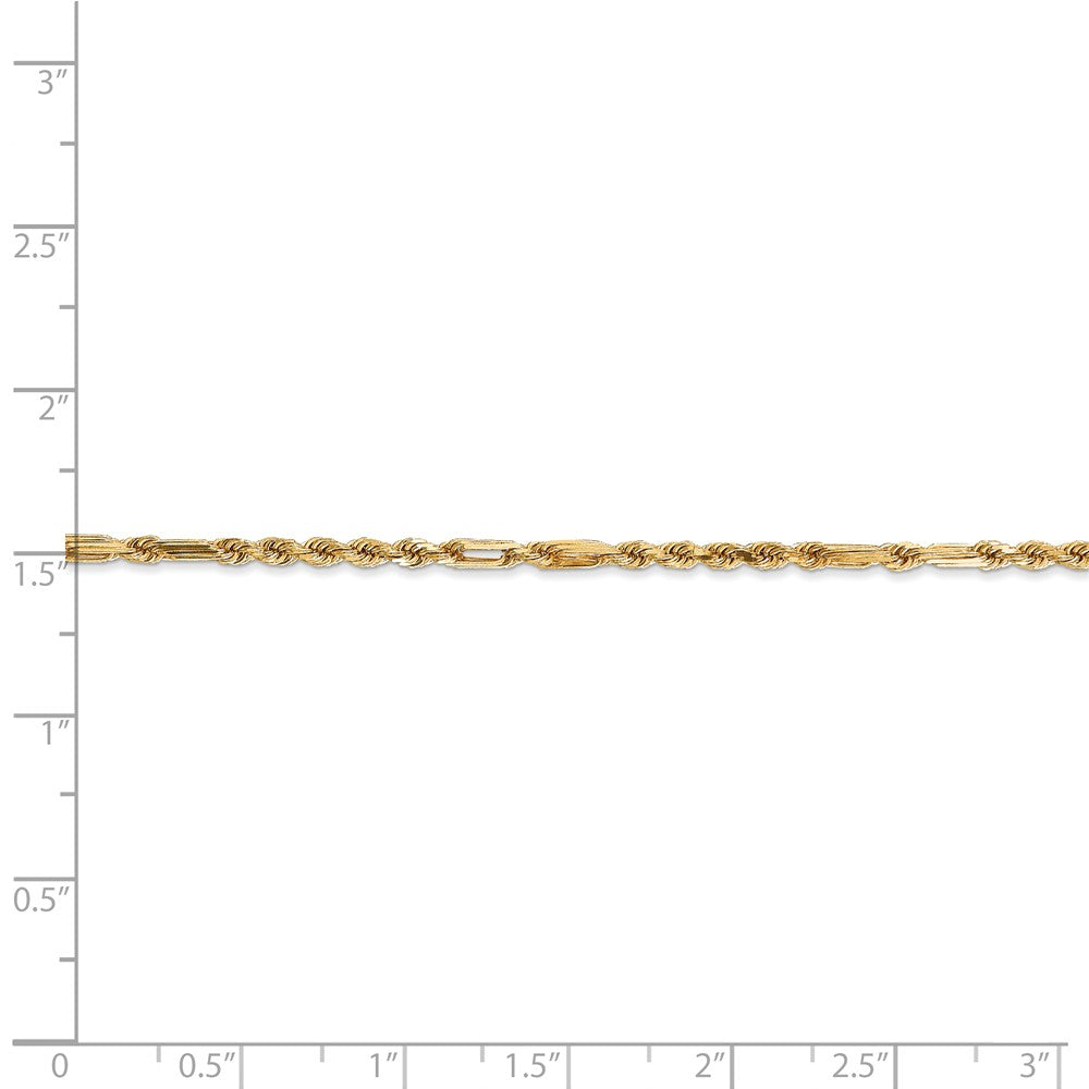14K 2.25mm Milano Rope Chain